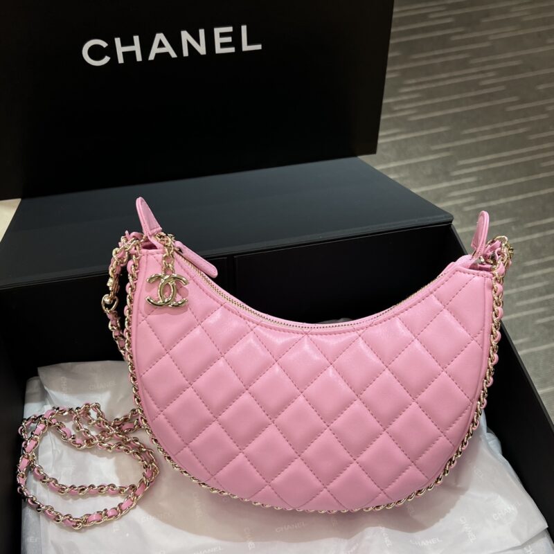 CHANEL 23P Crescent Bag Pink - elite factory replica handbag