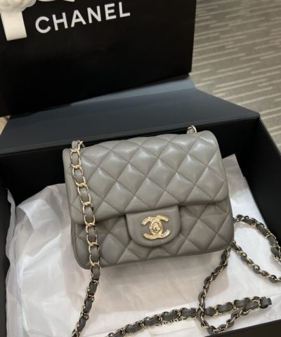 CHANEL Classic Flap 17cm Grey - premium superclone handbag