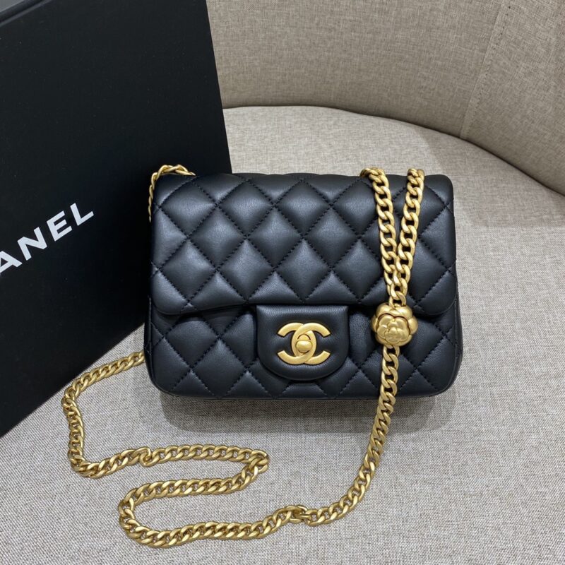 CHANEL 23S Camellia Square Black - 1:1 premium replica handbag