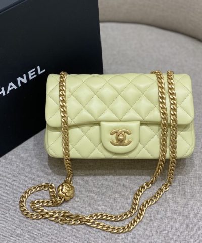 CHANEL Camellia Flap Yellow - 1:1 premium replica handbag