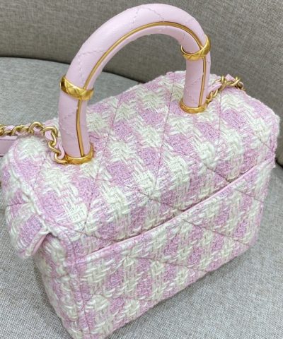 CHANEL Tweed Handle Crush Small Purple - top-grade luxury bag dupe