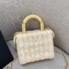 CHANEL Tweed Handle Crush Small Apricot - high-end replica designer purse