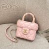 CHANEL Tweed Handle Crush Small Pink - elite factory replica handbag