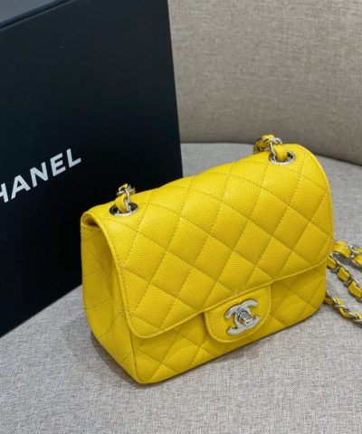 CHANEL Classic Flap 17cm Bright Yellow - affordable luxury replica bag