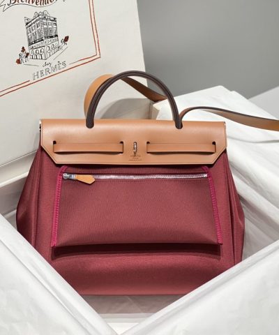 Replica Hermès Herbag 31Cm Bordeaux Red
