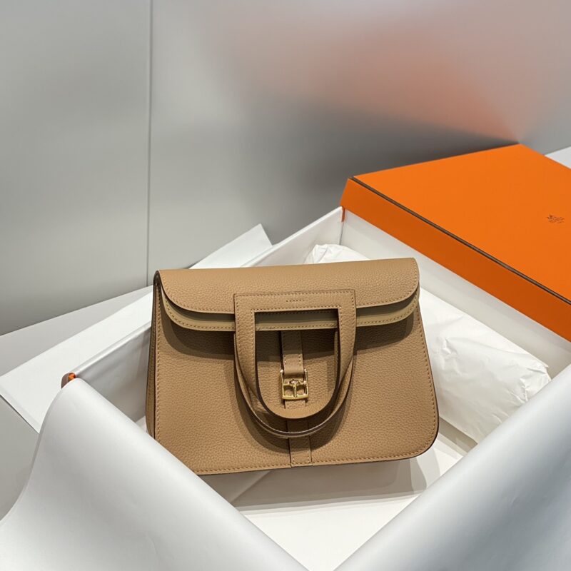 Replica Hermès Halzan Milk Tea - 1:1 premium replica handbag