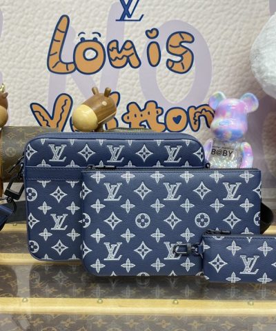 Replica Louis Vuitton Trio Messenger Blue&White - top-grade luxury bag dupe
