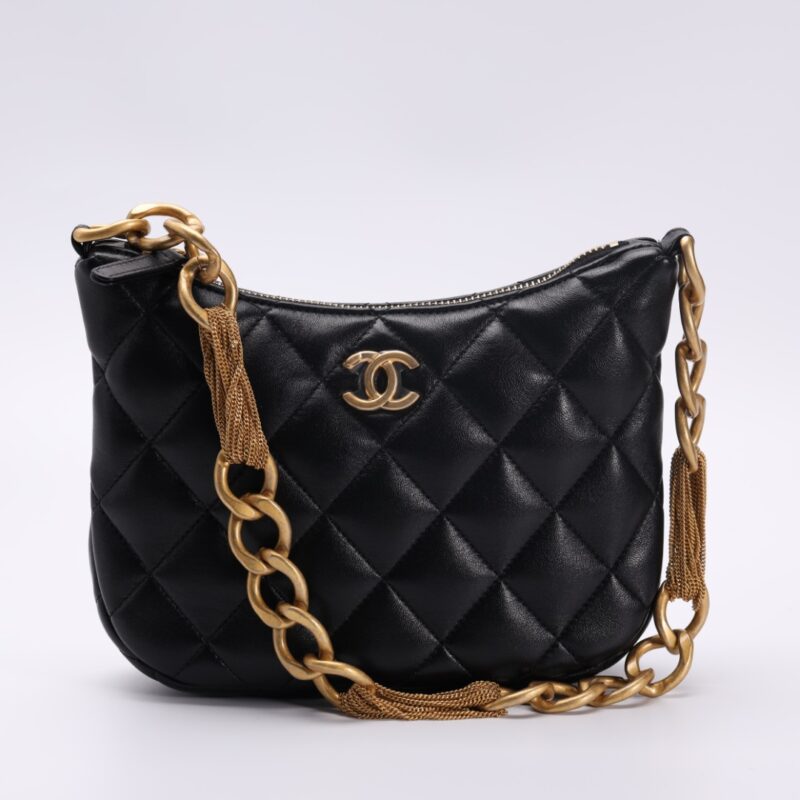 CHANEL Chain Hobo Black - 1:1 premium replica handbag