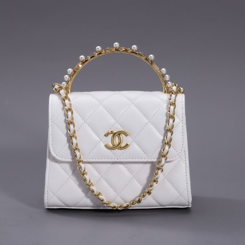 CHANEL 23B Pearl White Handle Bag - 1:1 premium replica handbag