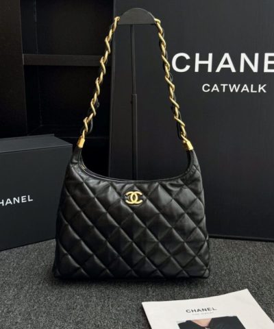 CHANEL 24a Hobo Large Black - high-end replica designer purse