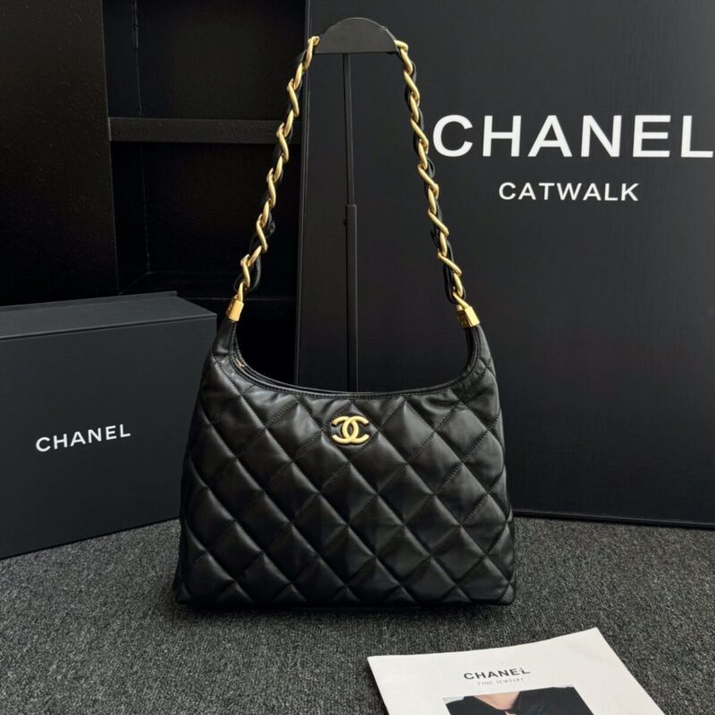 CHANEL 24a Hobo Large Black - high-end replica designer purse