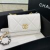 CHANEL 19 Wallet on Chain White - 1:1 premium replica handbag