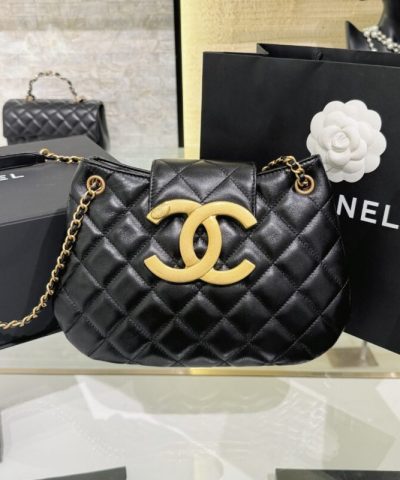 CHANEL 24c Round Shoulder Bag Black - elite factory replica handbag