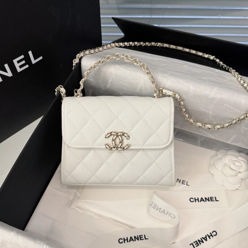 CHANEL 23P Kelly Handle White - affordable luxury replica bag