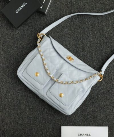 CHANEL 24p Postman Small Light Blue