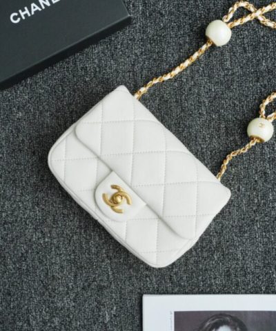 CHANEL CF Double Pearl White - high-end replica designer purse