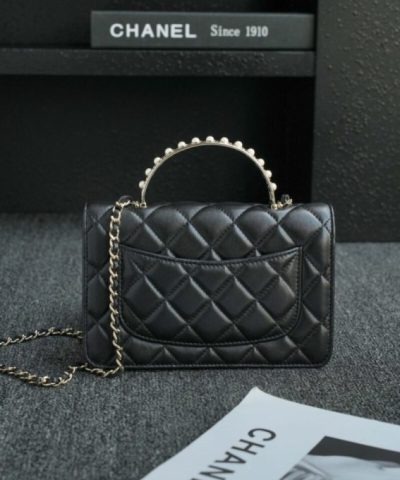 CHANEL 24s Pearl Handle Black - high-end replica designer purse