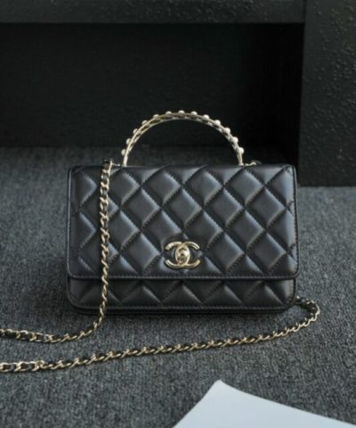 CHANEL 24s Pearl Handle Black - 1:1 premium replica handbag