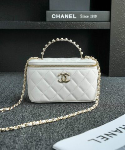 CHANEL 24s Pearl Handle Box White