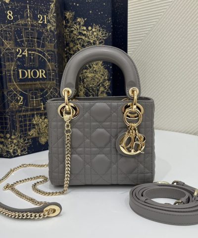 Replica Lady Dior Mini Stone Grey