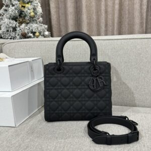 Replica Lady Dior Medium Ultramatte Black