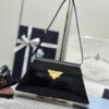Replica Prada Triangle Leather Handbag Black