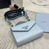 Replica Prada Saffiano Blue Envelope - designer handbag clone