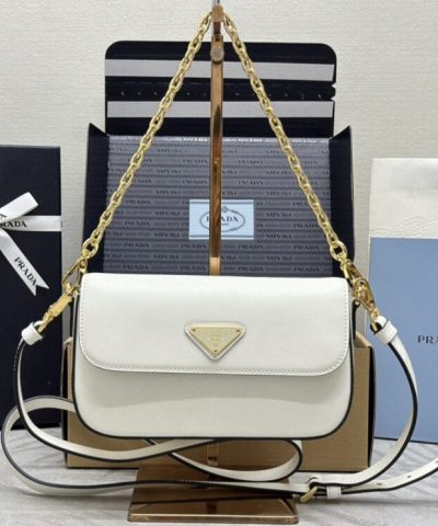 Replica Prada Mini Saffiano White