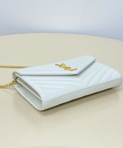 Replica YSL Envelope Clutch White