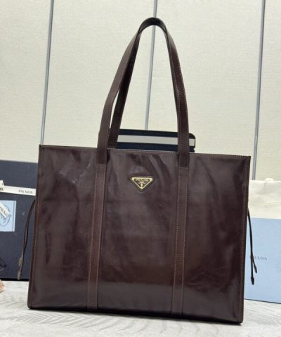 Replica Prada Antique Nappa Tote Dark Brown - 1:1 premium replica handbag