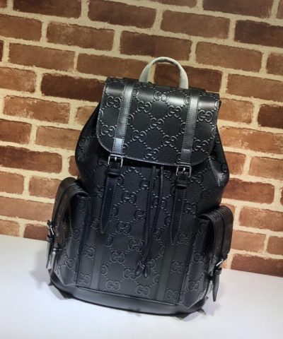 Replica Gucci Medium Backpack Full Black - 1:1 premium replica handbag