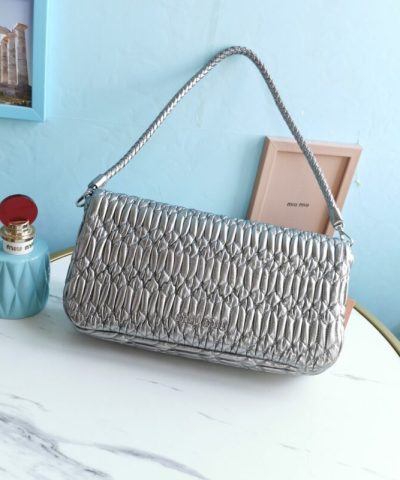 Replica Miu Miu Crystal Handbag Silver