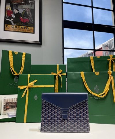 Replica Goyard Camond Pouch Dark Blue