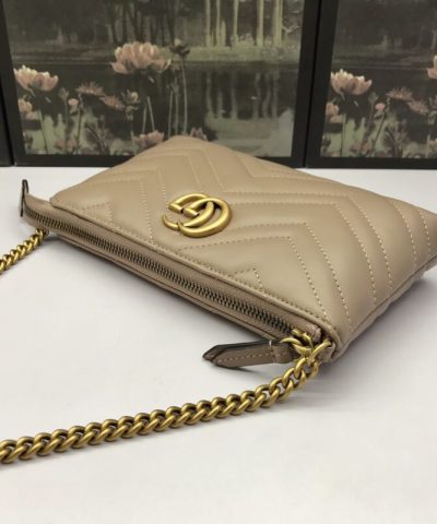 Replica Gucci Marmont Matelasse Wallet On Chain Beige