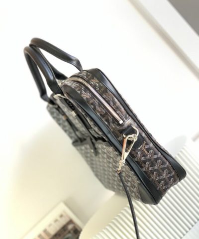 Replica Goyard Ambassade Briefcase Dark Brown - elite factory replica handbag