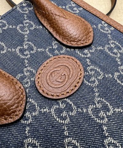 Replica Gucci Ophidia Mini Tote Bag Blue Denim