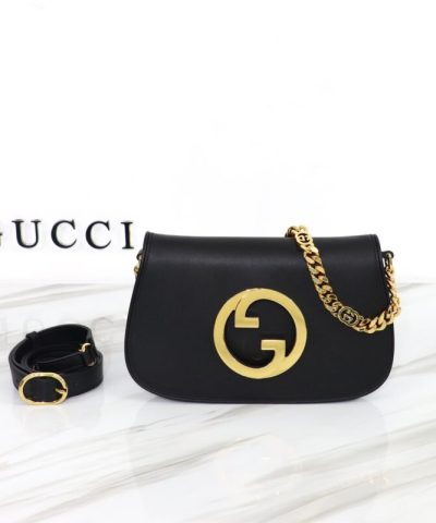 Replica Gucci Blondie Leather Black - premium superclone handbag