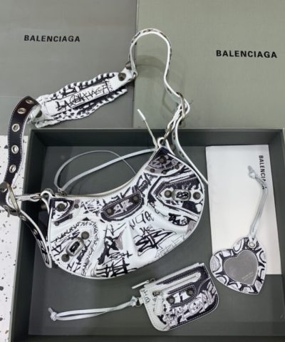 Replica Balenciaga Le Cagole Graffiti White - 1:1 premium replica handbag