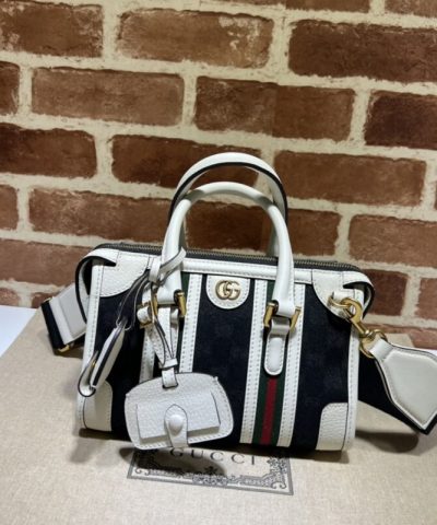 Replica Gucci Gucci Bauletto Top Handle White Black - high-quality designer bag dupe
