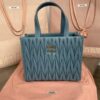 Replica Miu Miu Matelassé Tote Blue