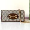 Replica Gucci Horsbet Chain Clutch Brown - high-end replica designer purse