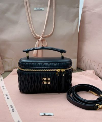 Replica Miu Miu Cosmetic Bag Black