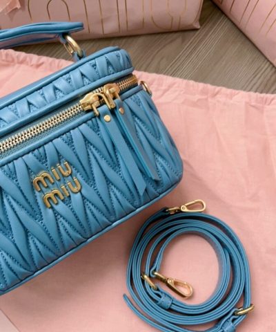 Replica Miu Miu Cosmetic Bag Blue - designer handbag clone