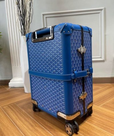 Replica Goyard Bourget Travel Suitcase Blue