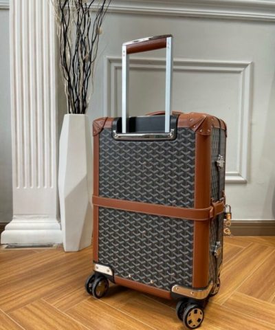 Replica Goyard Bourget Travel Suitcase Brown