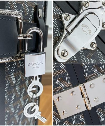 Replica Goyard Bourget Travel Suitcase Black - high-quality designer bag dupe