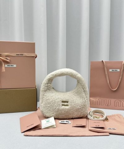 Replica Miu Miu Wander White Wool - high-end replica designer purse