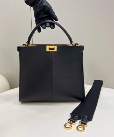 Replica Fendi Peekaboo X Lite Black - affordable luxury replica bag