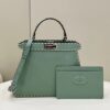 Replica Fendi Peekaboo Green Python Handle - high-quality designer bag dupe
