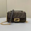 Replica Fendi Baguette Sliding Chain Ff Brown - premium superclone handbag